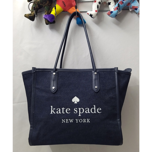 kate spade Handbags - Kate Spade New York Blue Denim Double Handles Tote Bag